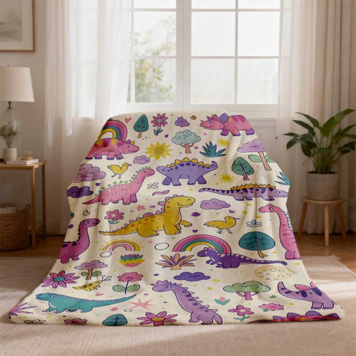 Super Cute Dinosaur Rainbow Th - Baby Nursery Themes Girl のレビューと価格