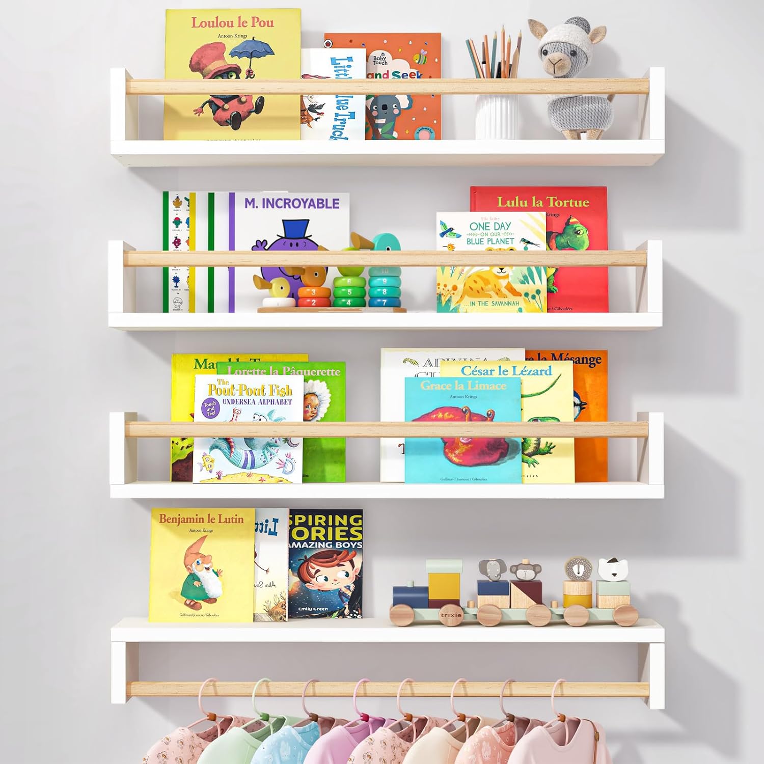 Nursery Book Shelves, 23.6 Inc - Baby Nursery Floating Shelves のレビューと価格