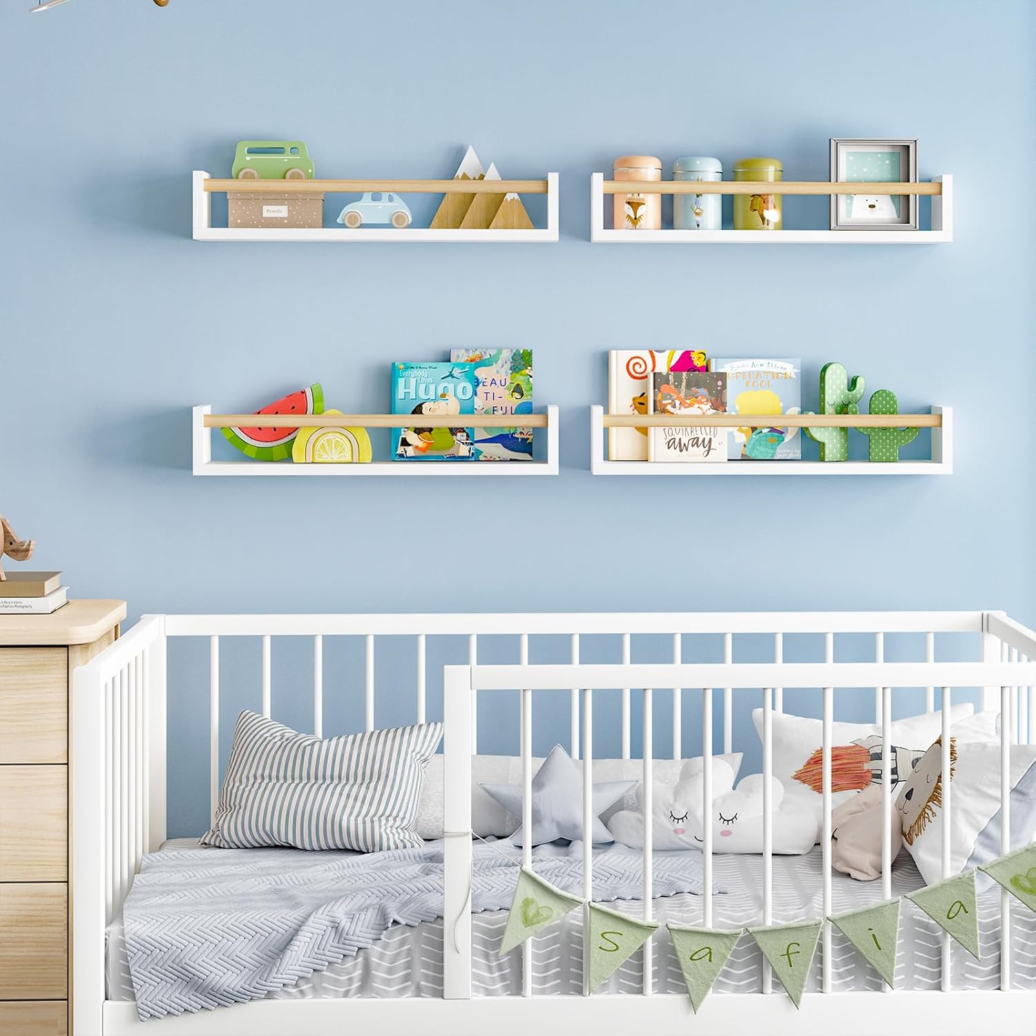 Nursery Book Shelves, 23.6 Inc - Baby Nursery Floating Shelves のレビューと価格