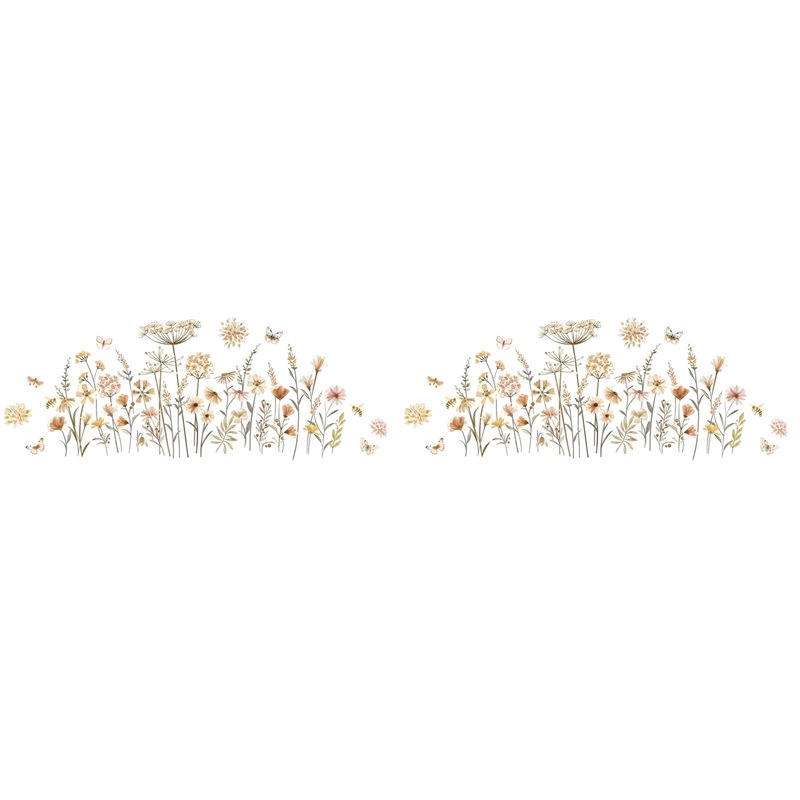 【EFFICIENT 】2X Boho Flower Wal - Baby Nursery Wallpaper Girl のレビューと価格