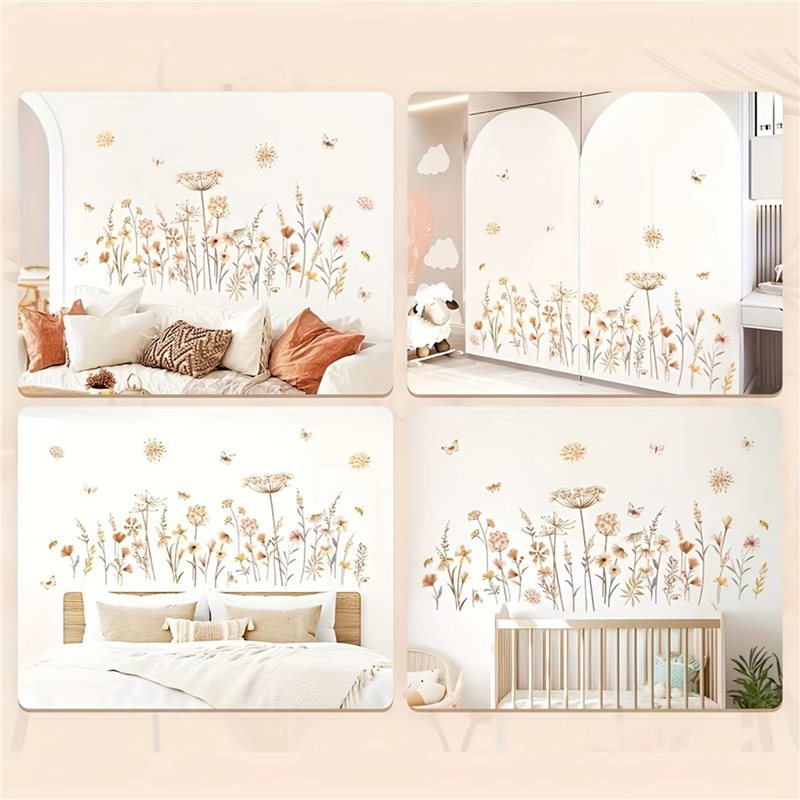 【EFFICIENT 】2X Boho Flower Wal - Baby Nursery Wallpaper Girl のレビューと価格