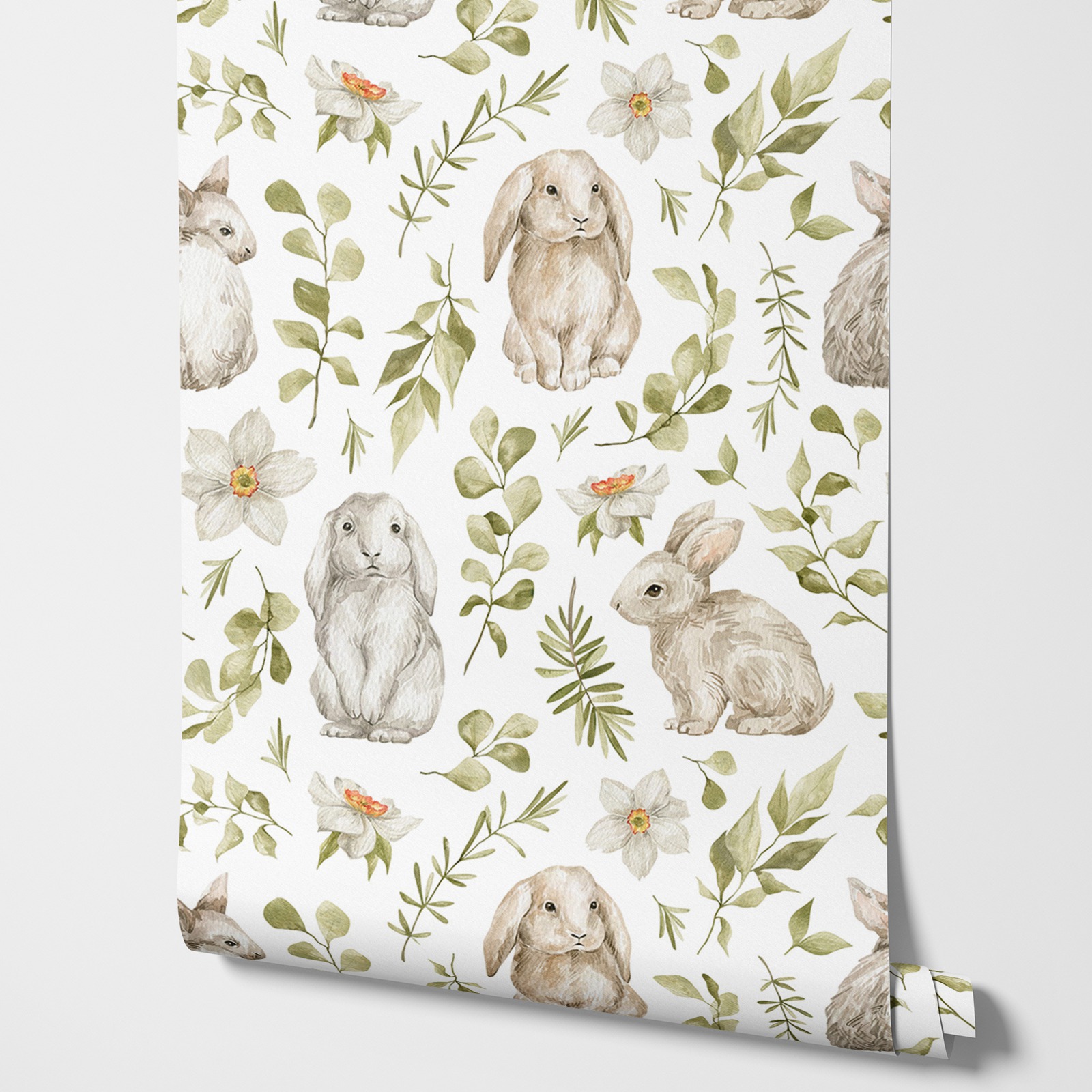 Bunny Wallpaper Kids Room Wall - Baby Nursery Wallpaper Girl のレビューと価格