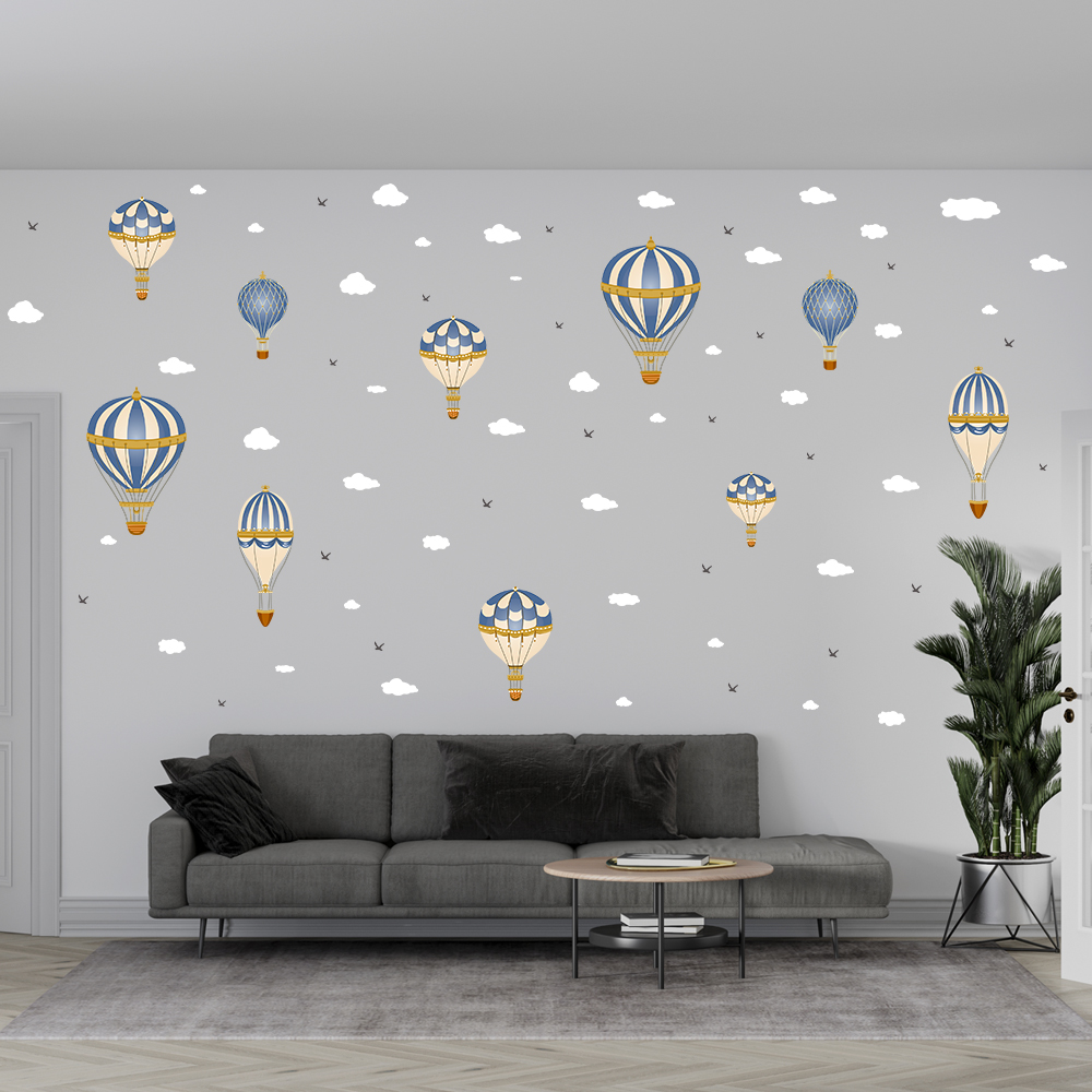 Cartoon Hot Air Balloon Clouds - Baby Nursery Hot Air Balloon のレビューと価格