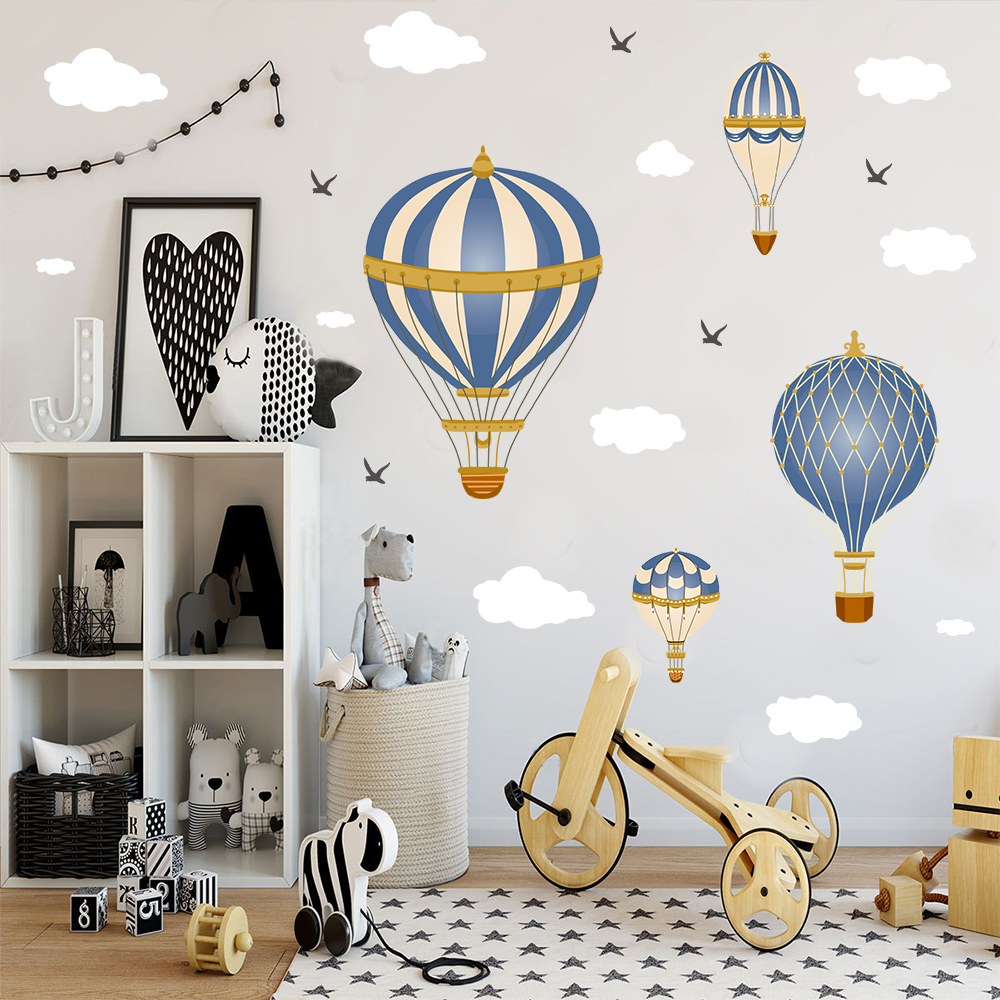 Cartoon Hot Air Balloon Clouds - Baby Nursery Hot Air Balloon のレビューと価格