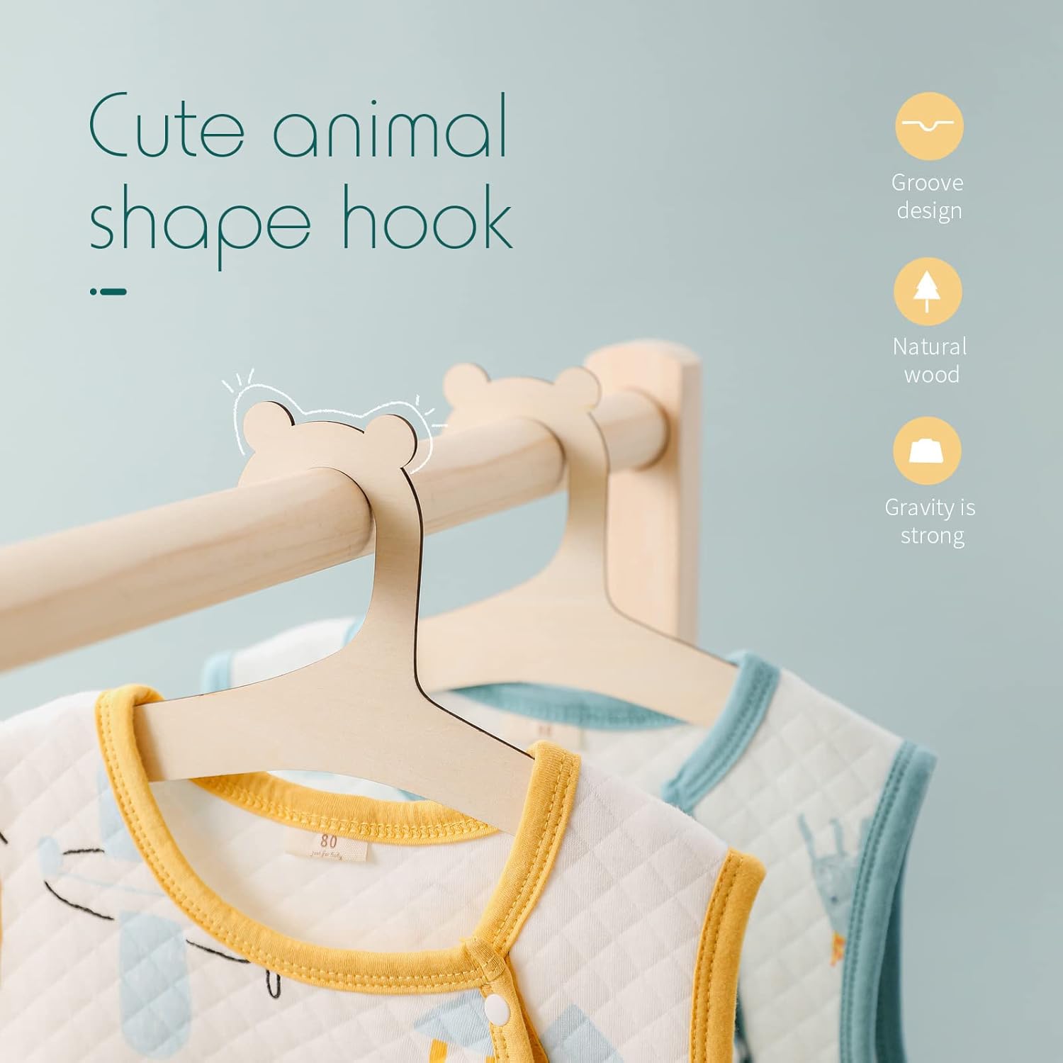 9 Inch Wooden Baby Hangers for - Baby Nursery Images のレビューと価格