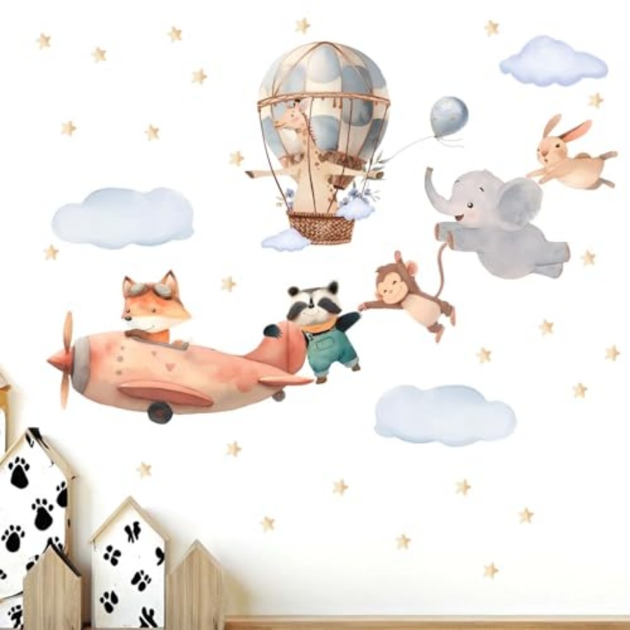 Wall Stickers for Nursery: Bab - Baby Nursery Hot Air Balloon のレビューと価格