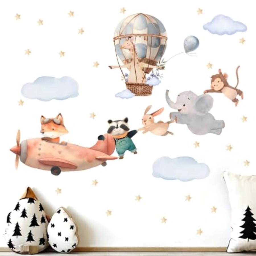 Wall Stickers for Nursery: Bab - Baby Nursery Hot Air Balloon のレビューと価格