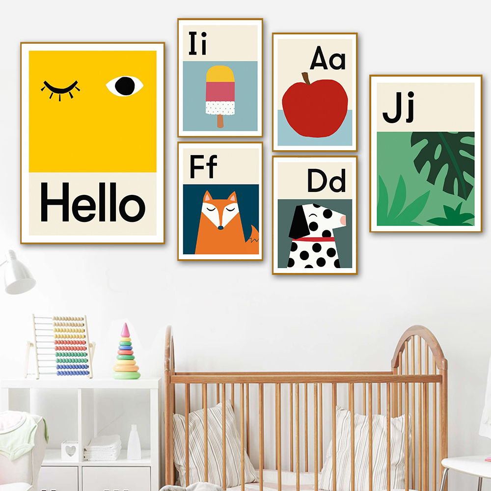 Cartoon ABCD Alphabet Poster E - Baby Nursery Images のレビューと価格