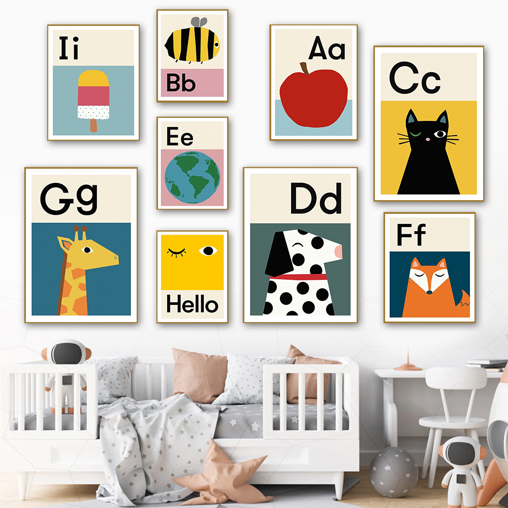 Cartoon ABCD Alphabet Poster E - Baby Nursery Images のレビューと価格
