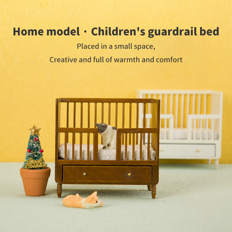 1:12 Miniature White Wood Baby - Baby Nursery Bedding のレビューと価格