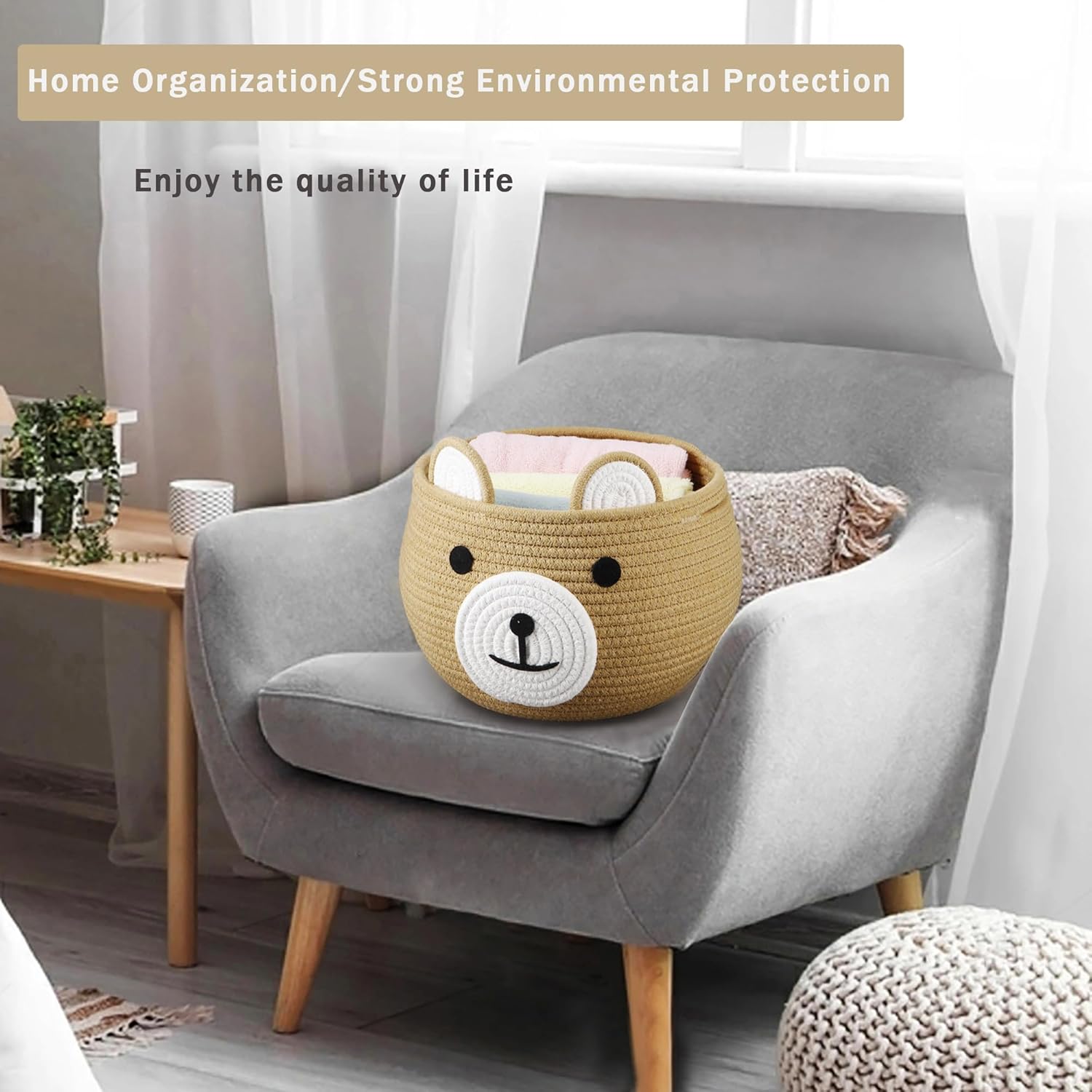 Cotton Rope Baby Basket, Cute  - Baby Nursery Images のレビューと価格