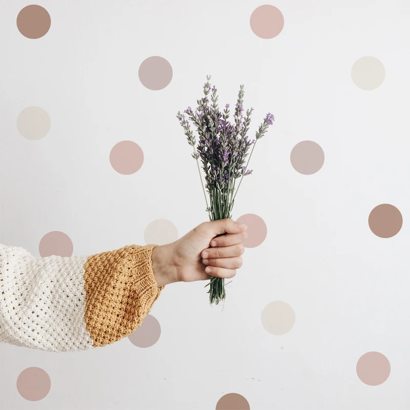 Boho Polka Dots Wall Stickers  - Baby Nursery Peel And Stick Wallpaper のレビューと価格