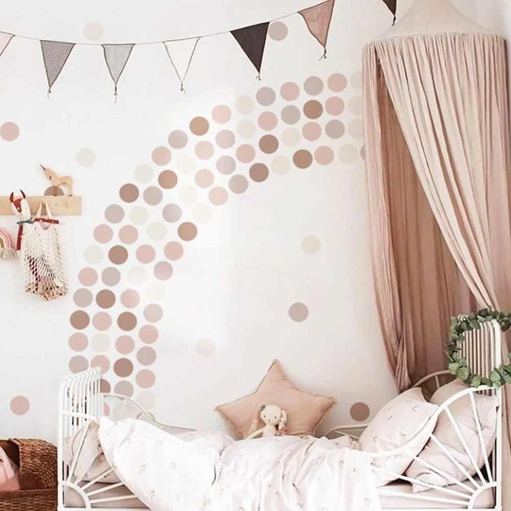 Boho Polka Dots Wall Stickers  - Baby Nursery Peel And Stick Wallpaper のレビューと価格