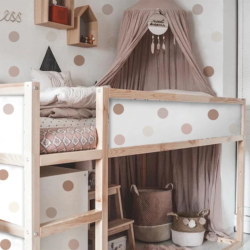 Boho Polka Dots Wall Stickers  - Baby Nursery Peel And Stick Wallpaper のレビューと価格