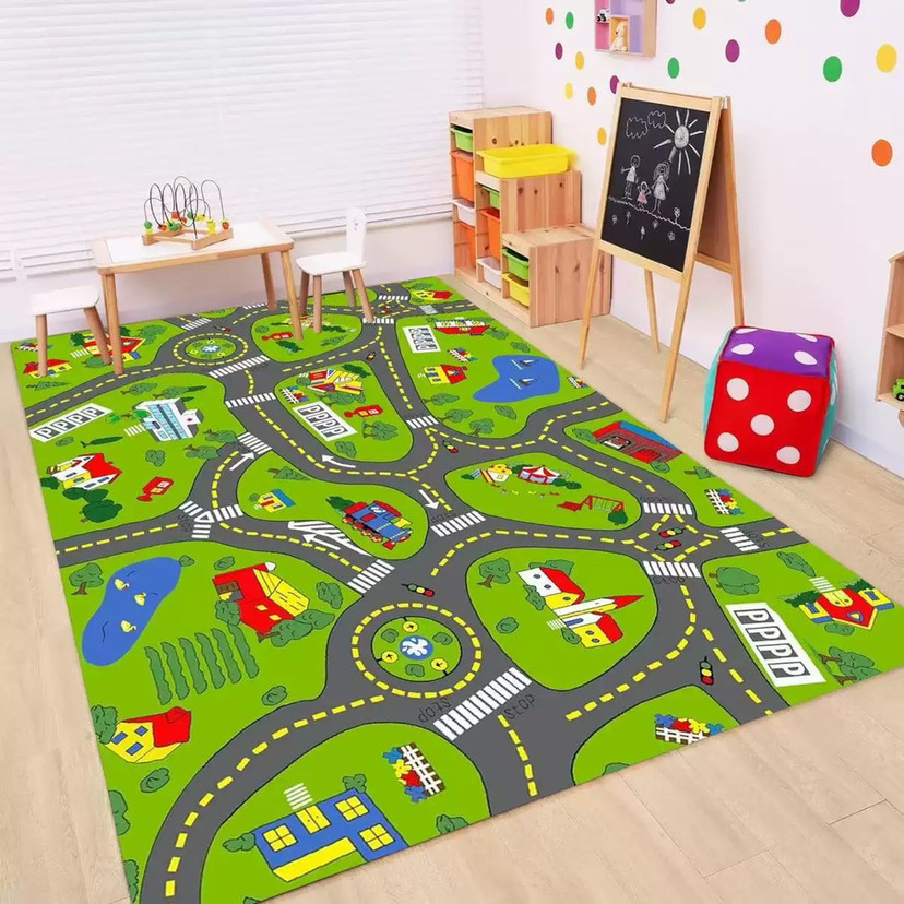 Kids Road Traffic Carpet Carto - Baby Nursery Rug のレビューと価格