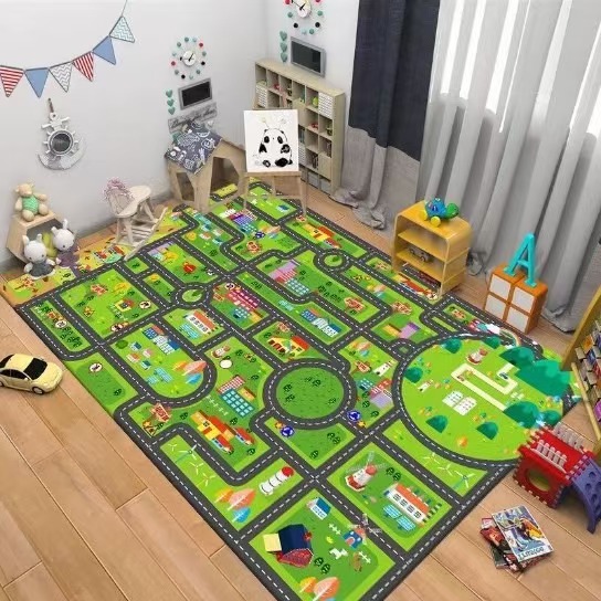Kids Road Traffic Carpet Carto - Baby Nursery Rug のレビューと価格