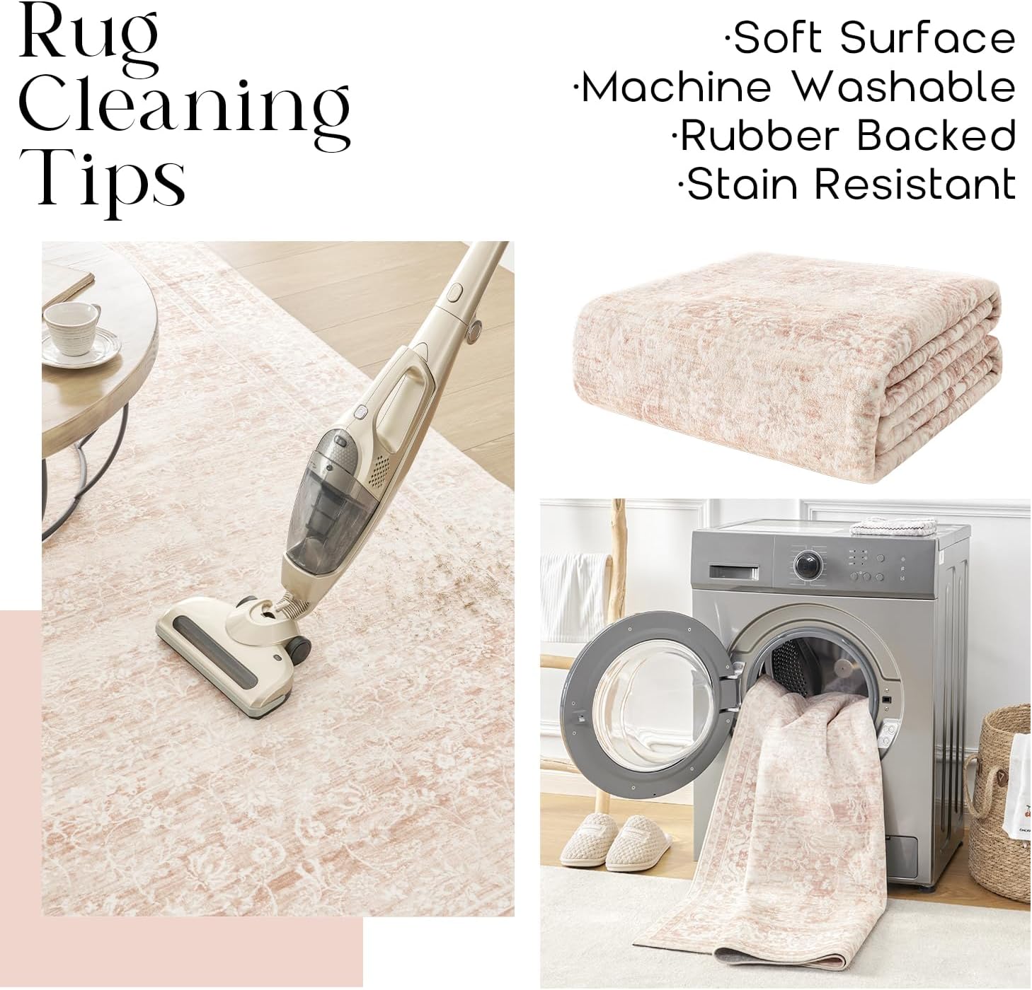Vintage Pink Floral Area Rug 6 - Soft Rug Nursery のレビューと価格