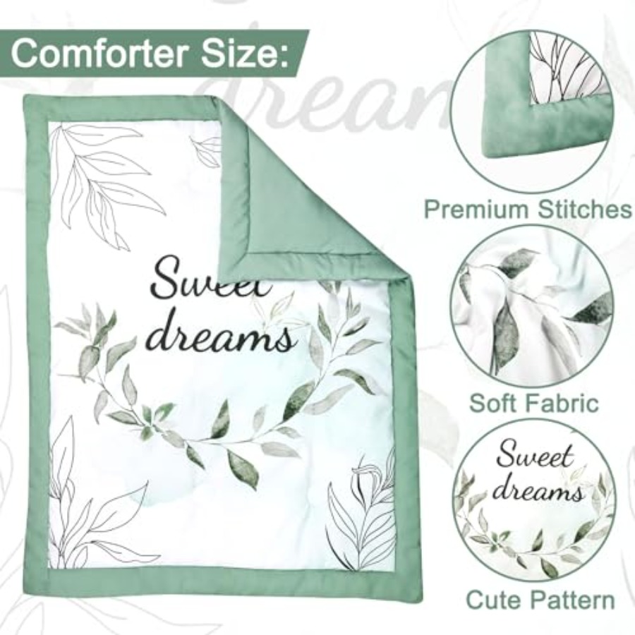 Green Crib Bedding Set 4-Piece - Baby Nursery Bedding のレビューと価格