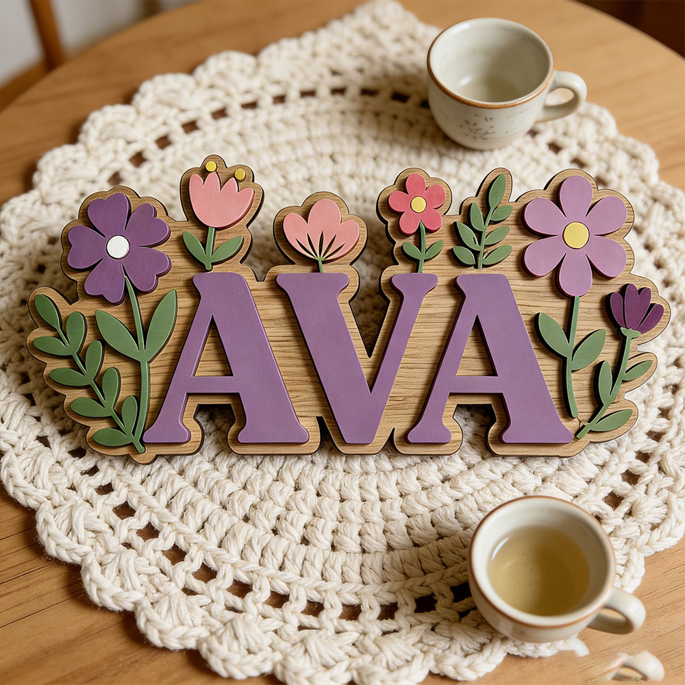 Custom 3D Flower Wreath Name D - Baby Nursery Themes Girl のレビューと価格
