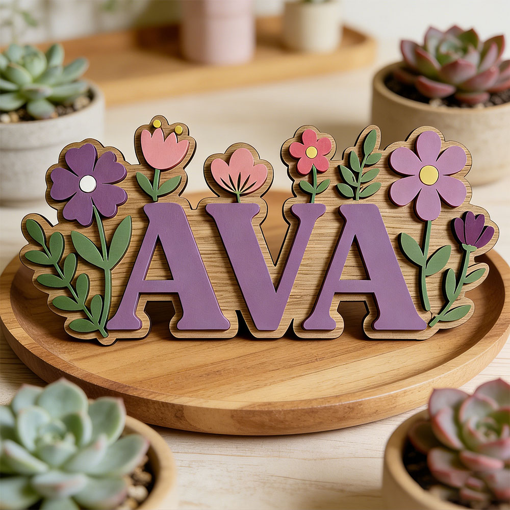Custom 3D Flower Wreath Name D - Baby Nursery Themes Girl のレビューと価格