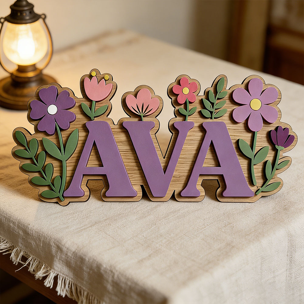 Custom 3D Flower Wreath Name D - Baby Nursery Themes Girl のレビューと価格