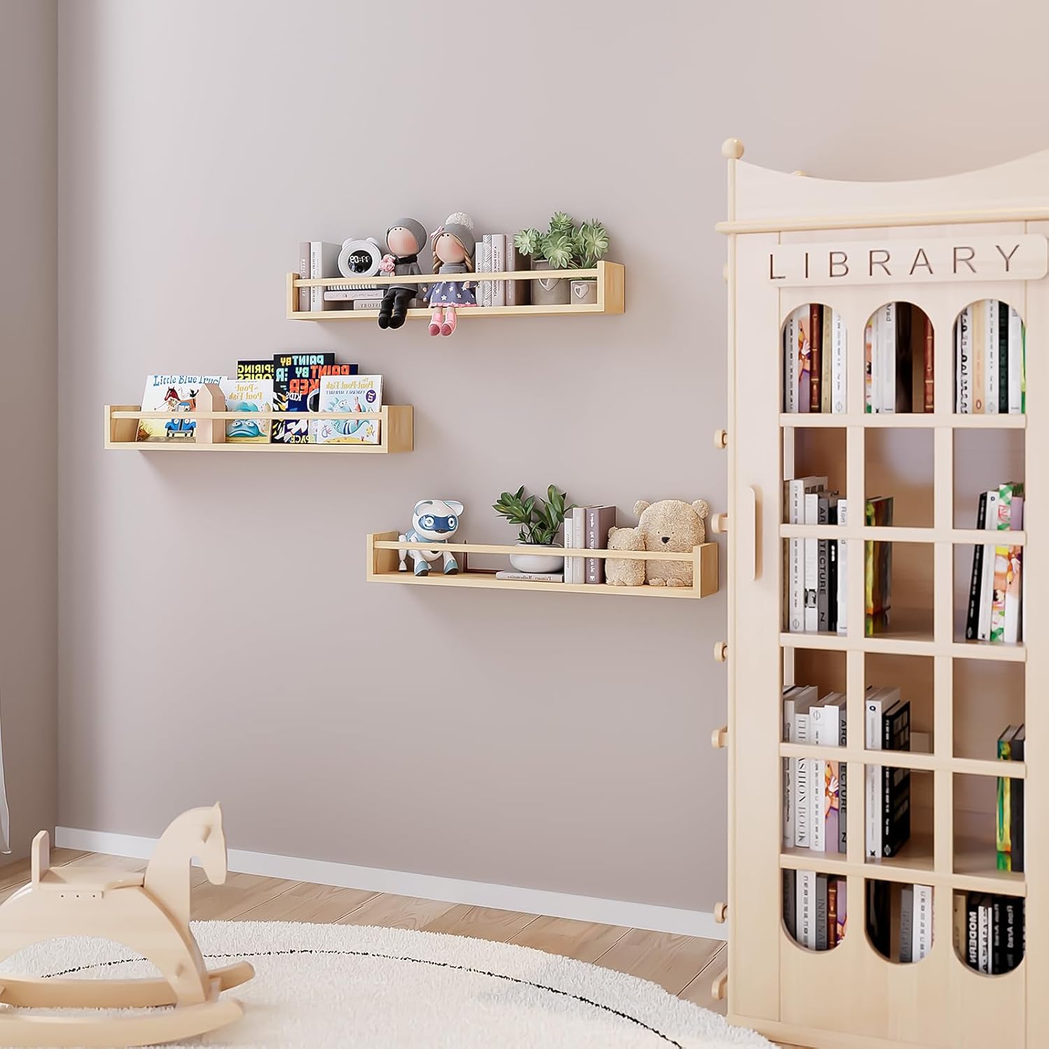 Nursery Book Shelves, 23.6 Inc - Baby Nursery Floating Shelves のレビューと価格