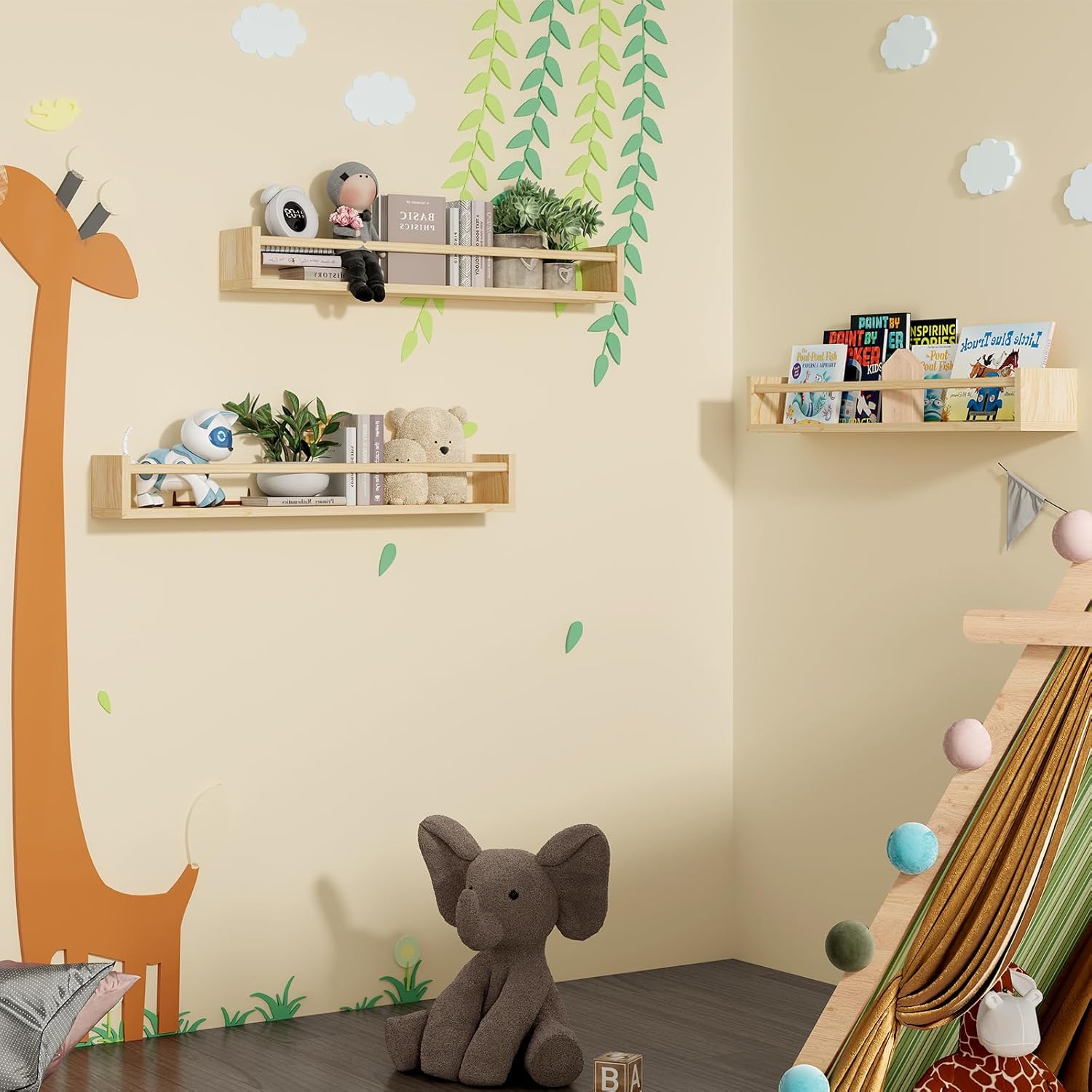 Nursery Book Shelves, 23.6 Inc - Baby Nursery Floating Shelves のレビューと価格