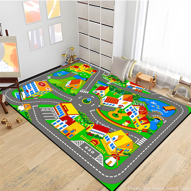 Kids Road Traffic Carpet Carto - Baby Nursery Rug のレビューと価格