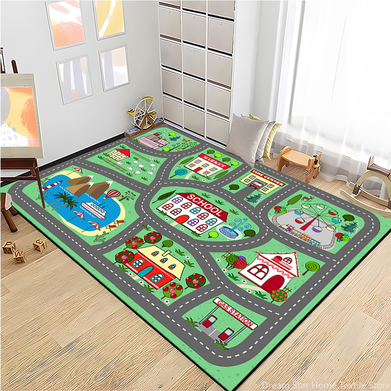 Kids Road Traffic Carpet Carto - Baby Nursery Rug のレビューと価格
