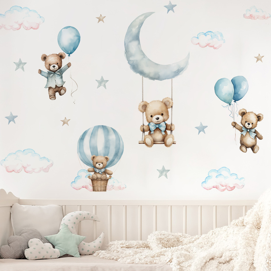 Watercolor Bear Hot Air Balloo - Baby Nursery Hot Air Balloon のレビューと価格