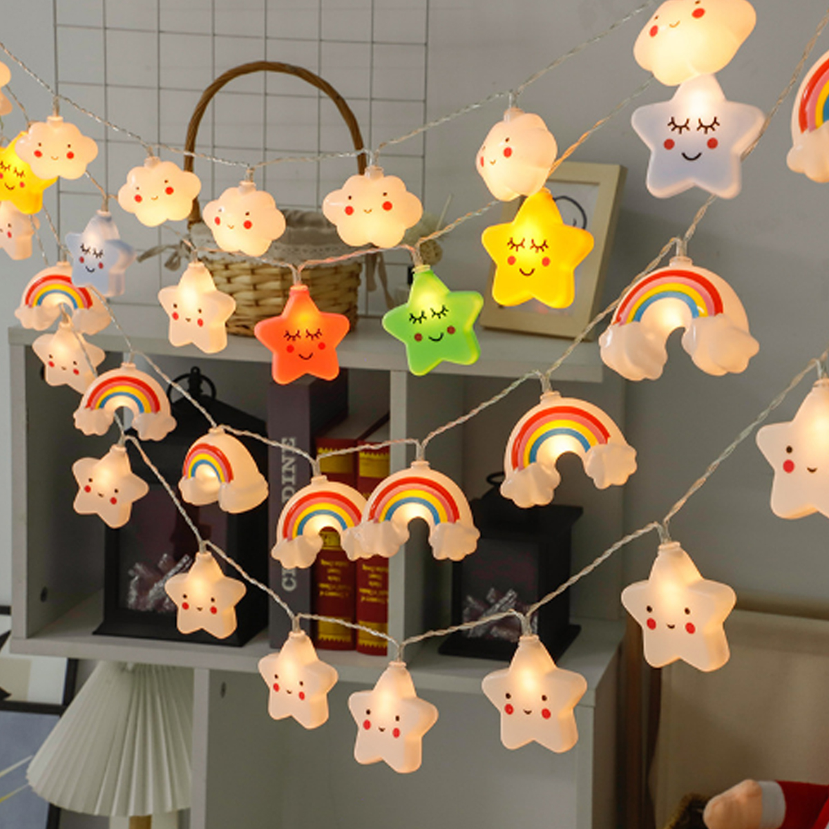1.5m 10Led Colorful Cloud Star - Baby Nursery Lamp のレビューと価格