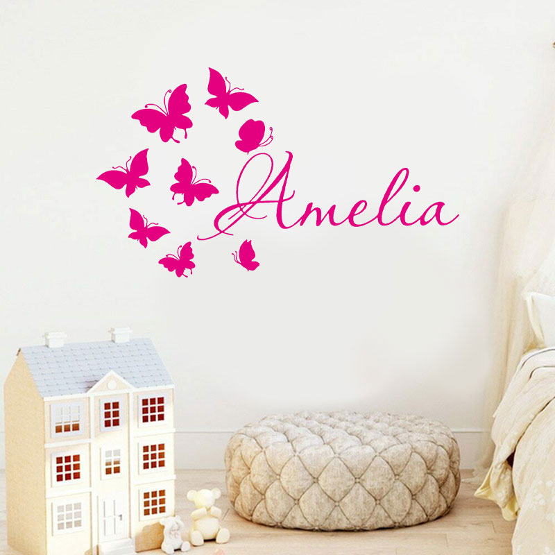 Personalized Girls Name Cartoo - Baby Nursery Wallpaper Girl のレビューと価格