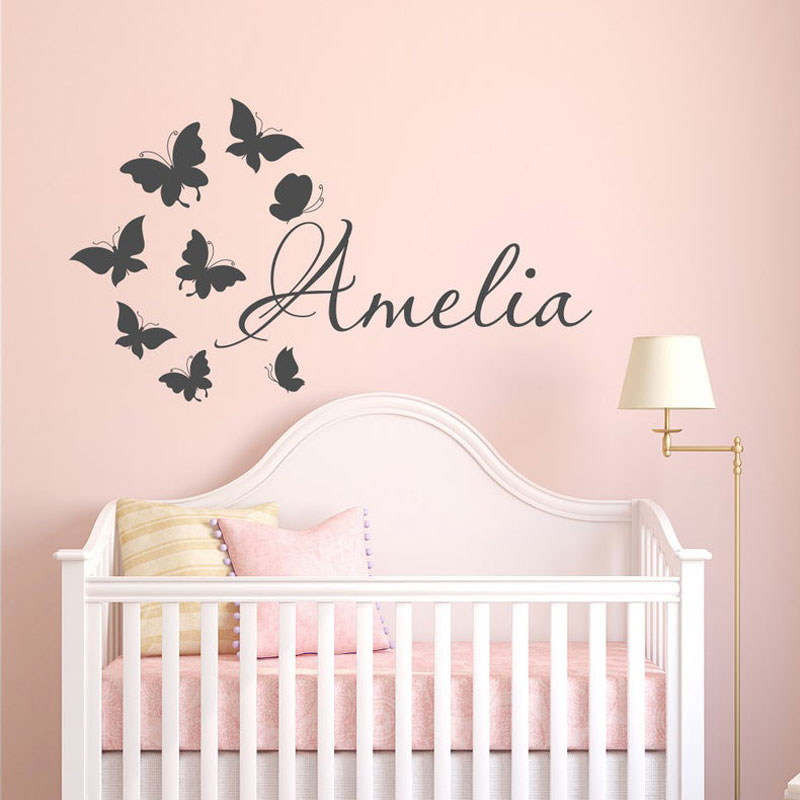 Personalized Girls Name Cartoo - Baby Nursery Wallpaper Girl のレビューと価格