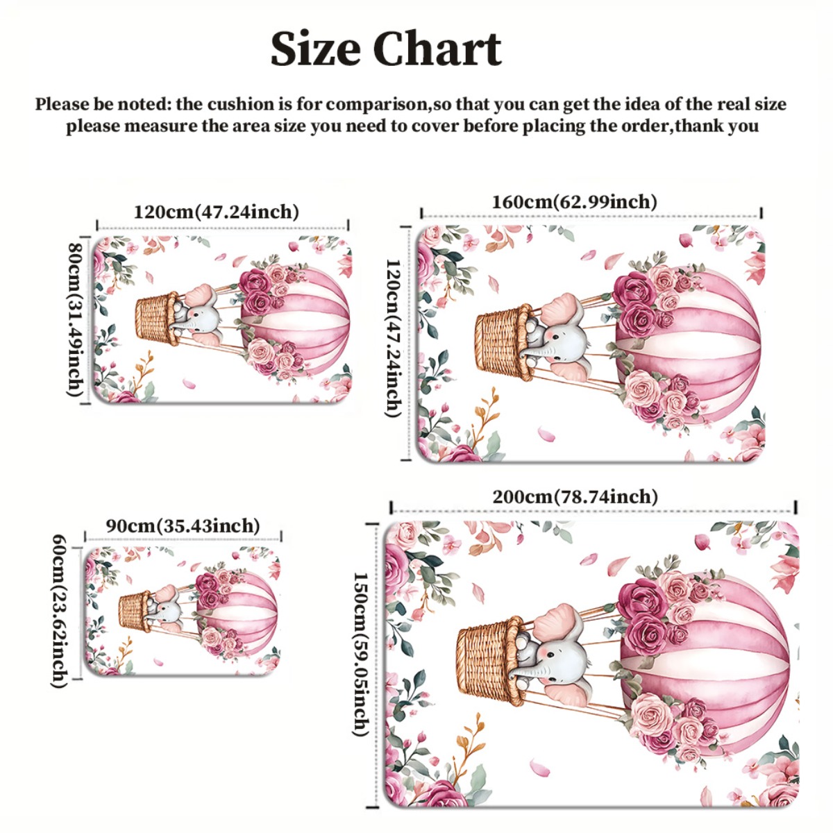 Crystal Velvet Rug Baby Elepha - Baby Nursery Hot Air Balloon のレビューと価格