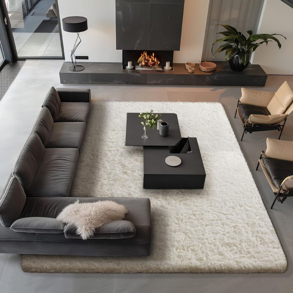 Ivory 9x12 Living Room Carpet, - Soft Rug Nursery のレビューと価格