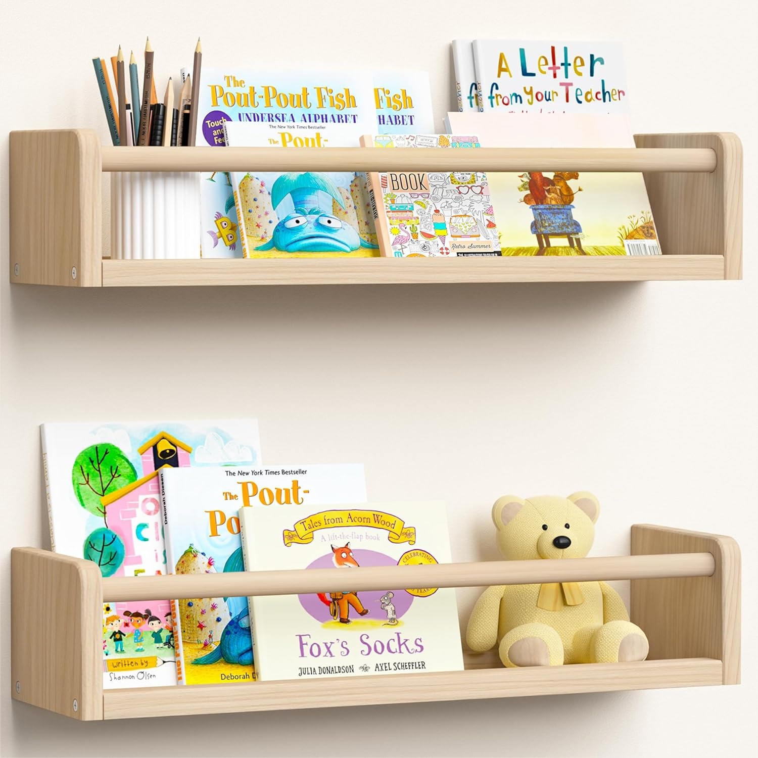 2 Pack 15.7 Inch Floating Book - Baby Nursery Floating Shelves のレビューと価格