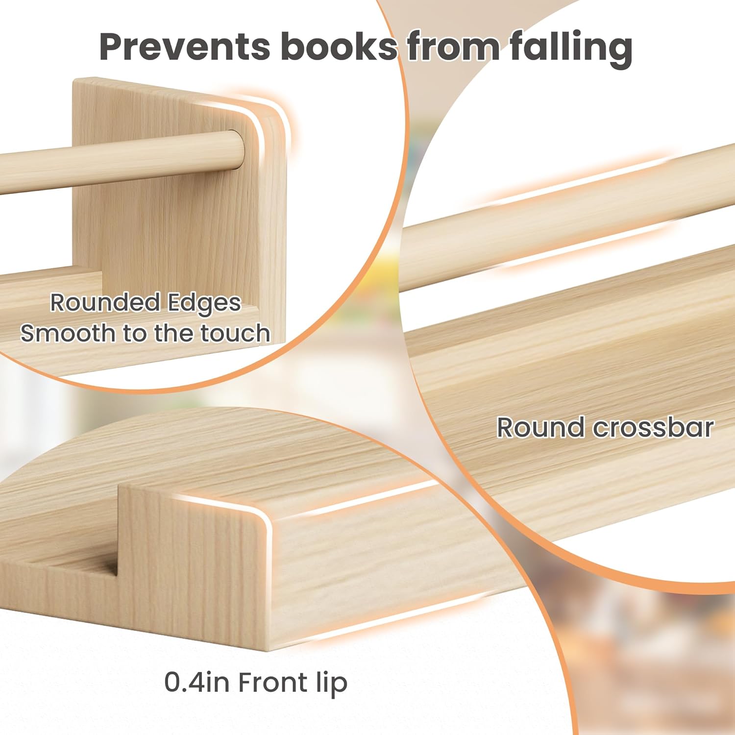 2 Pack 15.7 Inch Floating Book - Baby Nursery Floating Shelves のレビューと価格