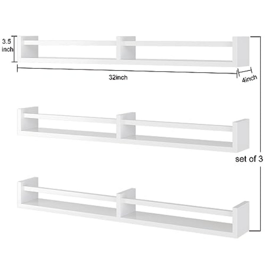 White Nursery Bookshelves, 32I - Baby Nursery Floating Shelves のレビューと価格