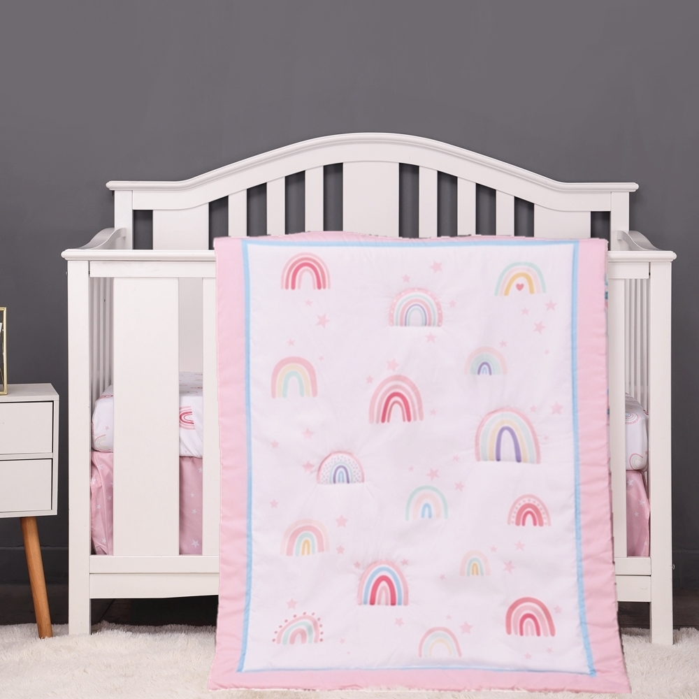 3Pcs Rainbow Baby Infant Crib  - Baby Nursery Bedding のレビューと価格