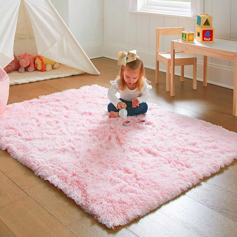 Pink Bedroom Carpet For Childr - Baby Nursery Rug のレビューと価格