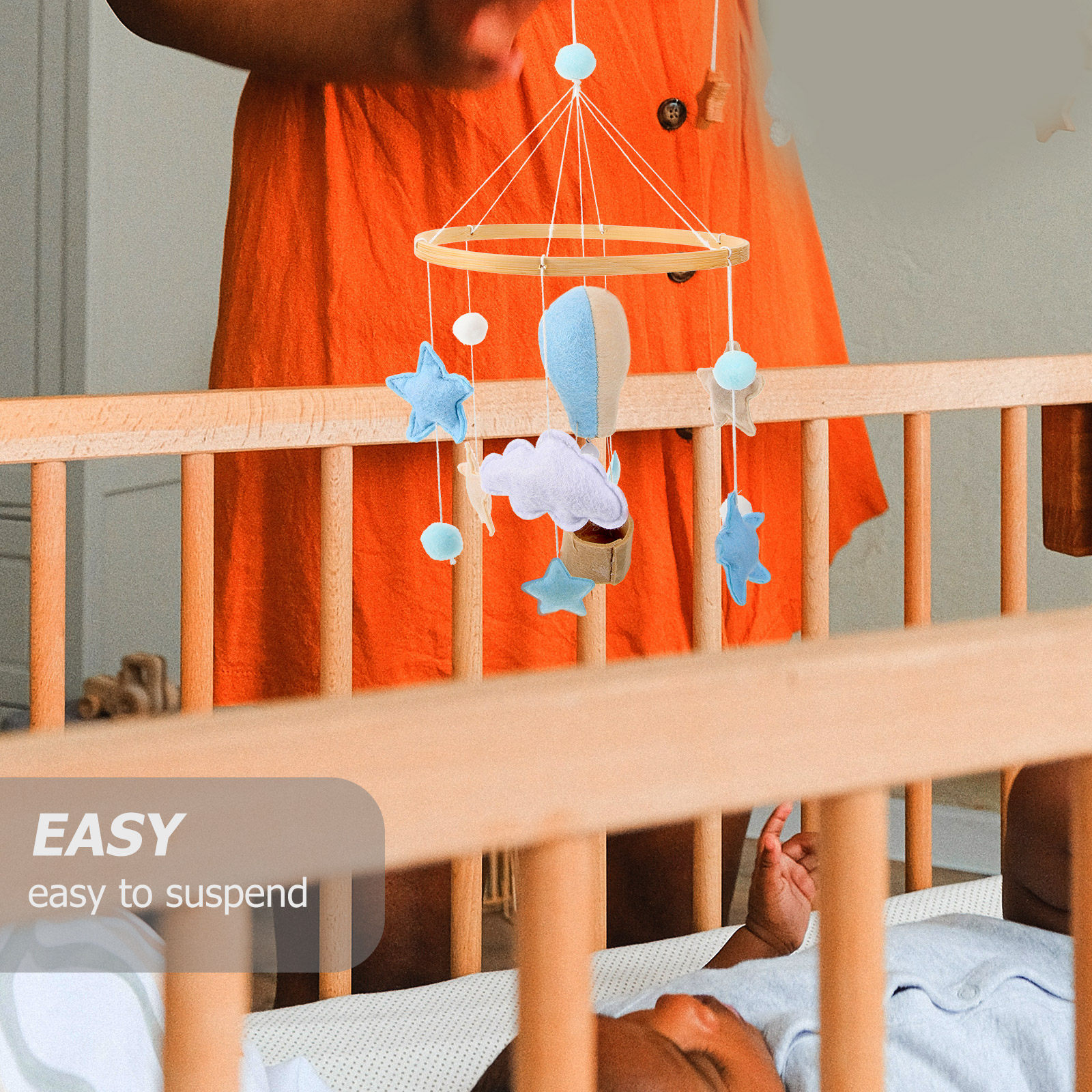 Cloud and Hot Air Balloon Crib - Baby Nursery Hot Air Balloon のレビューと価格