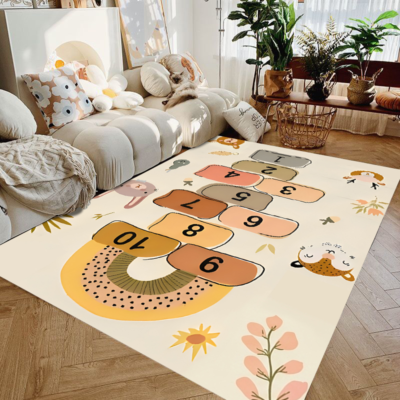 Cute Cartoon Animal Hopscotch  - Baby Nursery Rug のレビューと価格