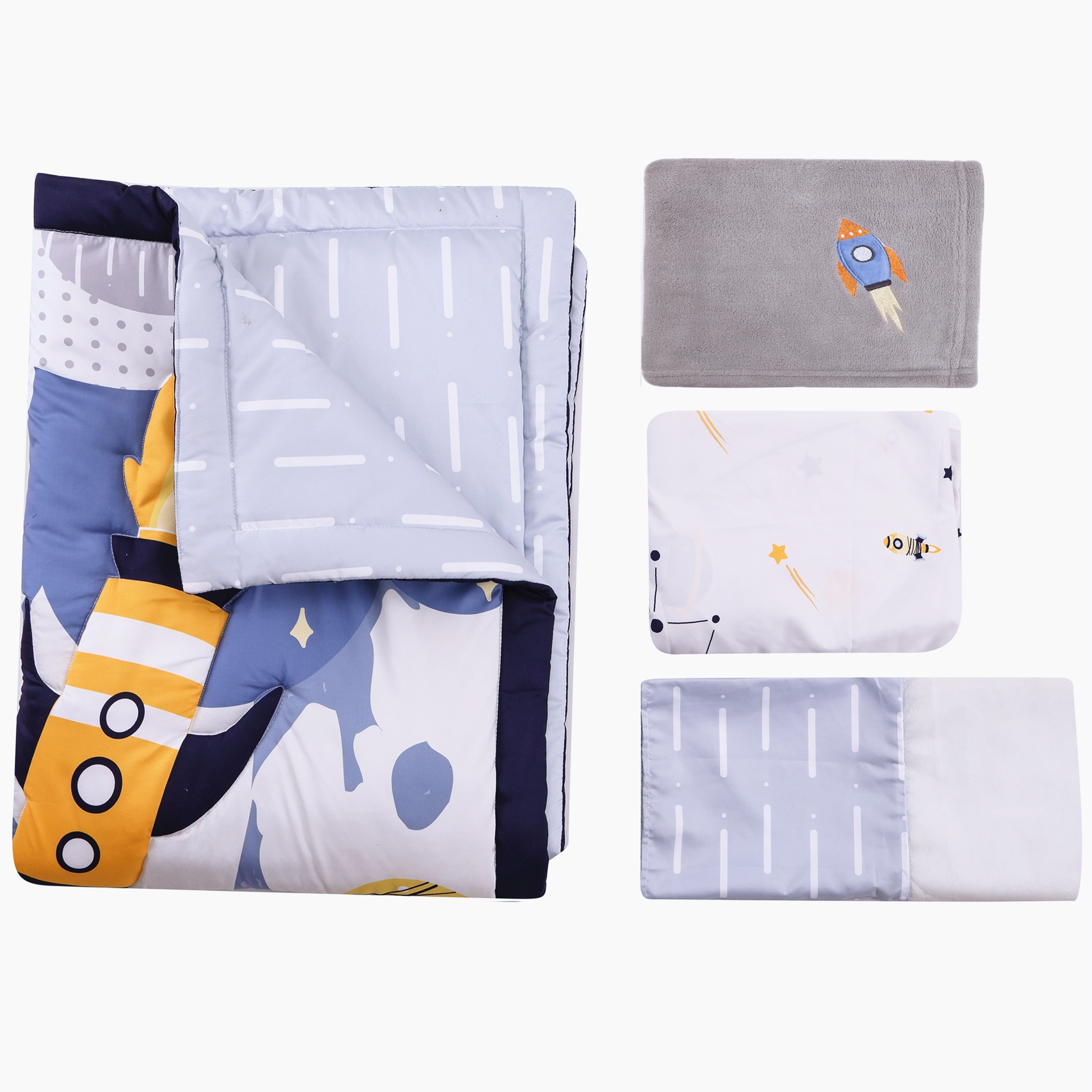4Pcs Aviation Nursery Crib Bed - Baby Nursery Bedding のレビューと価格
