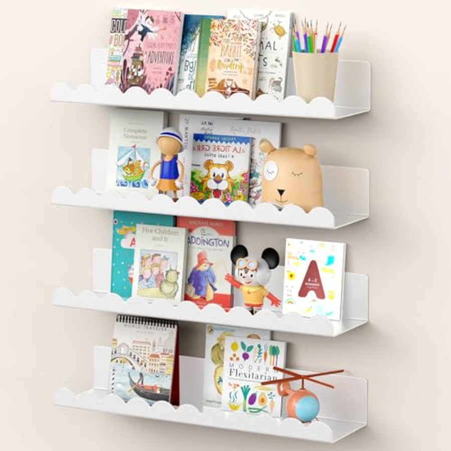 Nursery Book Shelves 17 Inch M - Baby Nursery Floating Shelves のレビューと価格