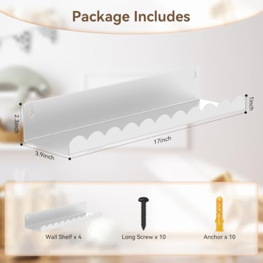 Nursery Book Shelves 17 Inch M - Baby Nursery Floating Shelves のレビューと価格