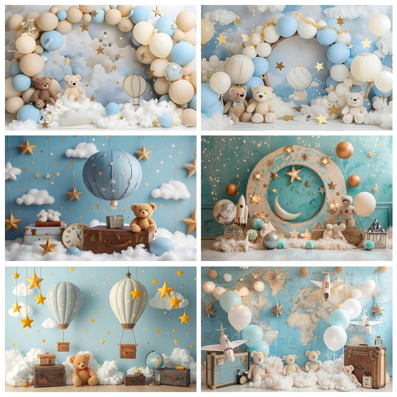 Hot Air Balloons Bear Baby Sho - Baby Nursery Hot Air Balloon のレビューと価格