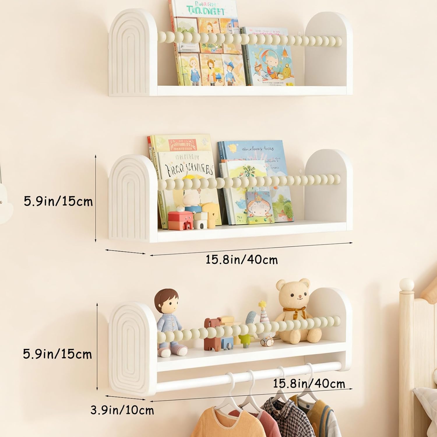 Nursery Book Shelves For Wall  - Baby Nursery Floating Shelves のレビューと価格