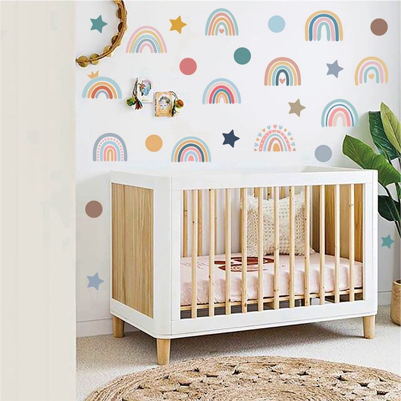 A44Z-Boho Rainbow Wall Decals  - Baby Nursery Wallpaper Girl のレビューと価格