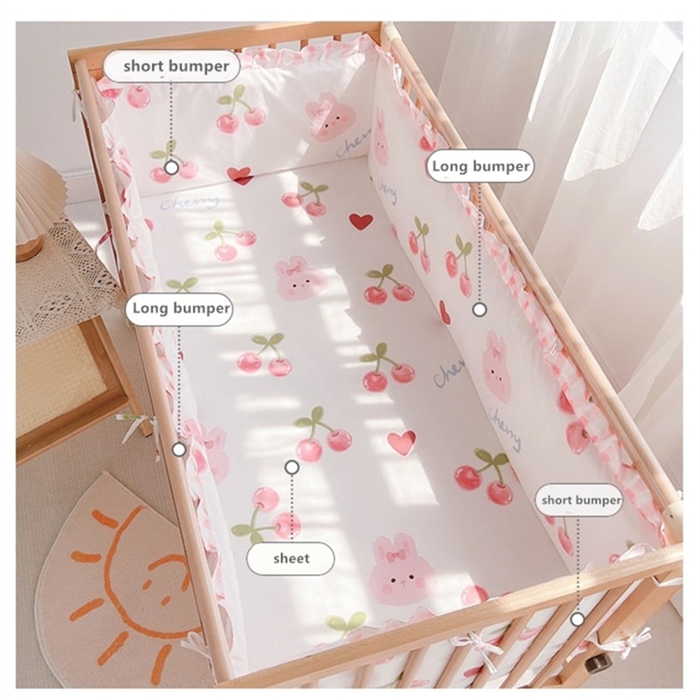 5Pcs Crib Bedding Set Girl Bab - Baby Nursery Bedding のレビューと価格