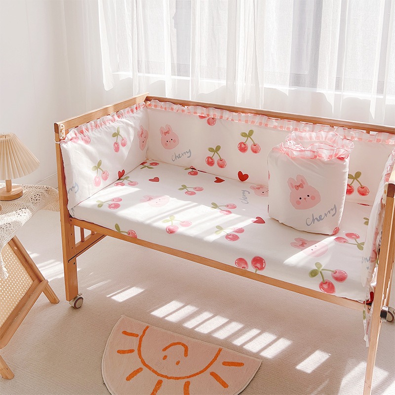 5Pcs Crib Bedding Set Girl Bab - Baby Nursery Bedding のレビューと価格